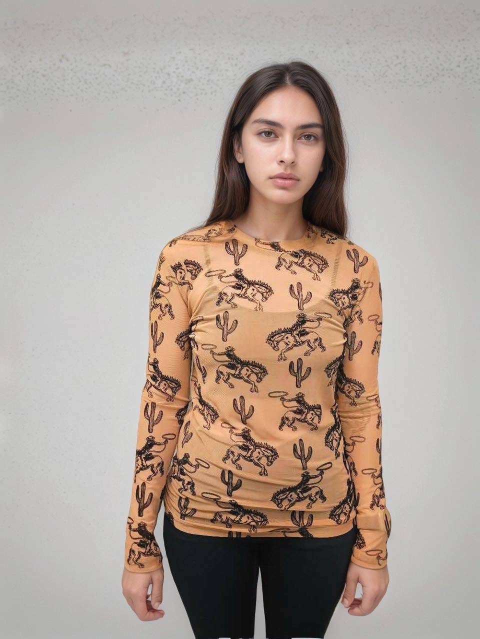 Velvet Mesh Top