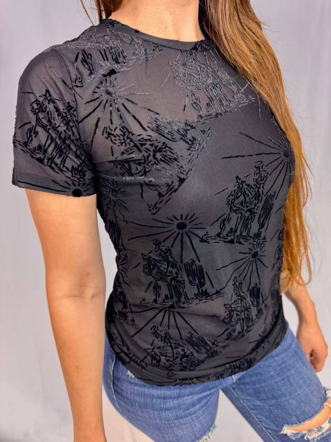 Burn Out SL Mesh Top