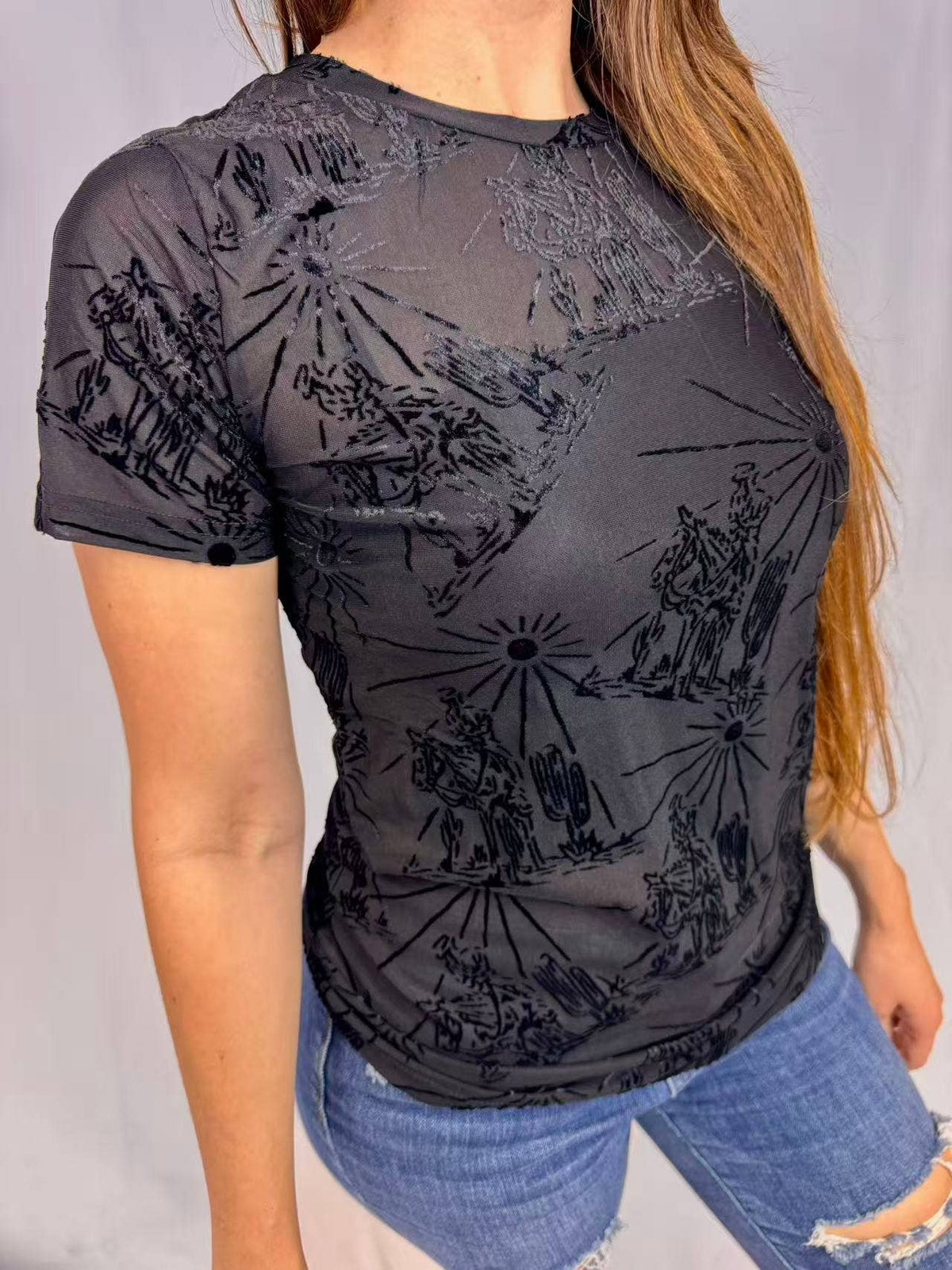 Burn Out SL Mesh Top