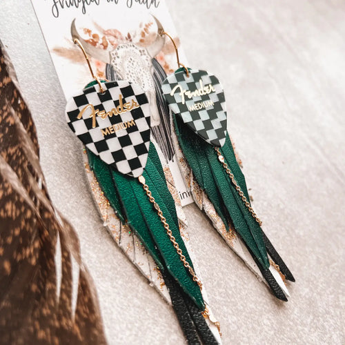 Checked Out Fringed Earring