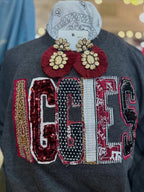Layered Fray Applique Team