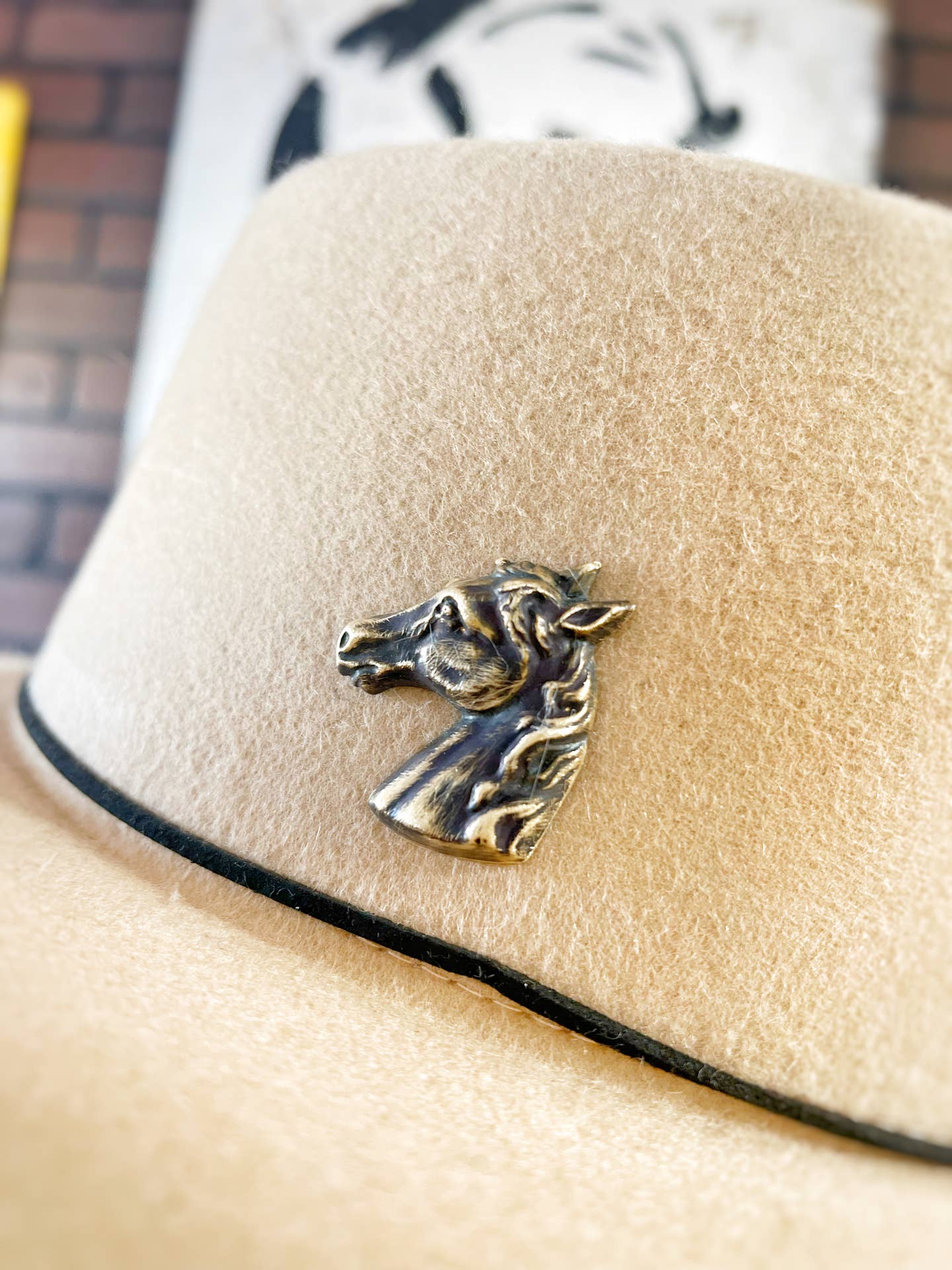 Brass Patina Horse Head Hat Pin