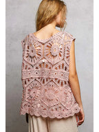 Bohemian Crochet Relaxed Sleeveless Top