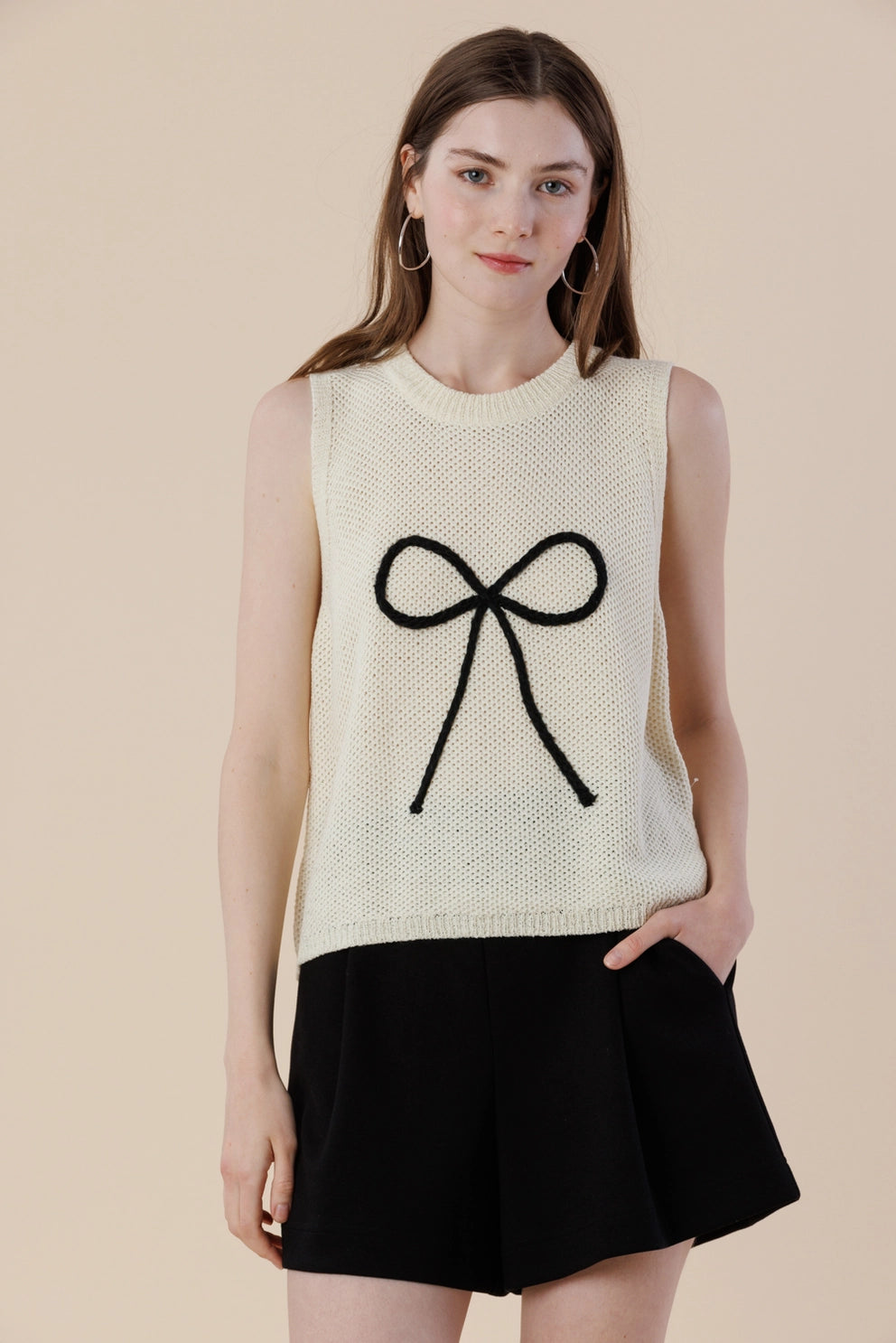 Embroidery Ribbon Knit Sweater Tank