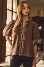 V-Neck Peplum Top