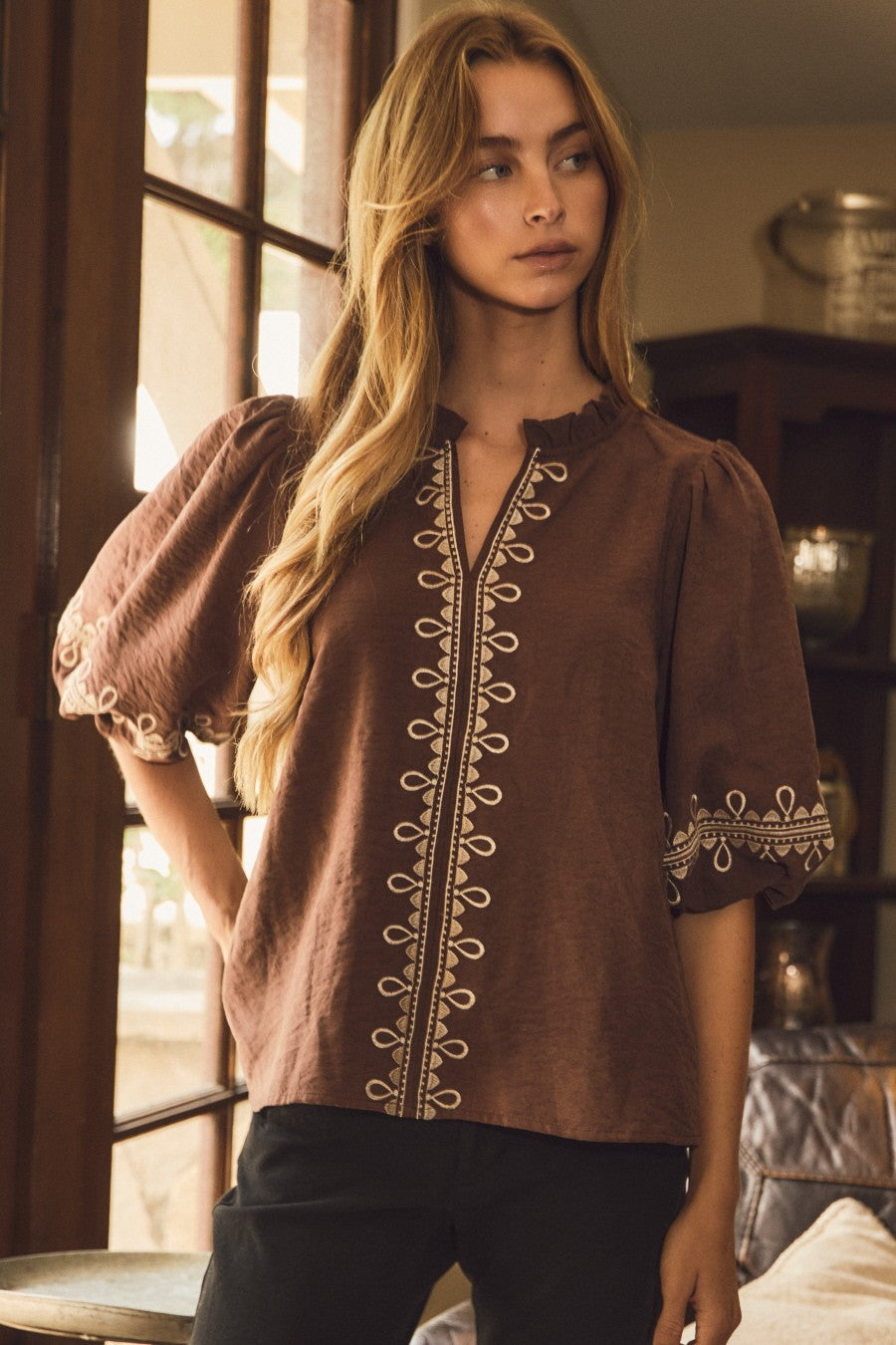 V-Neck Peplum Top