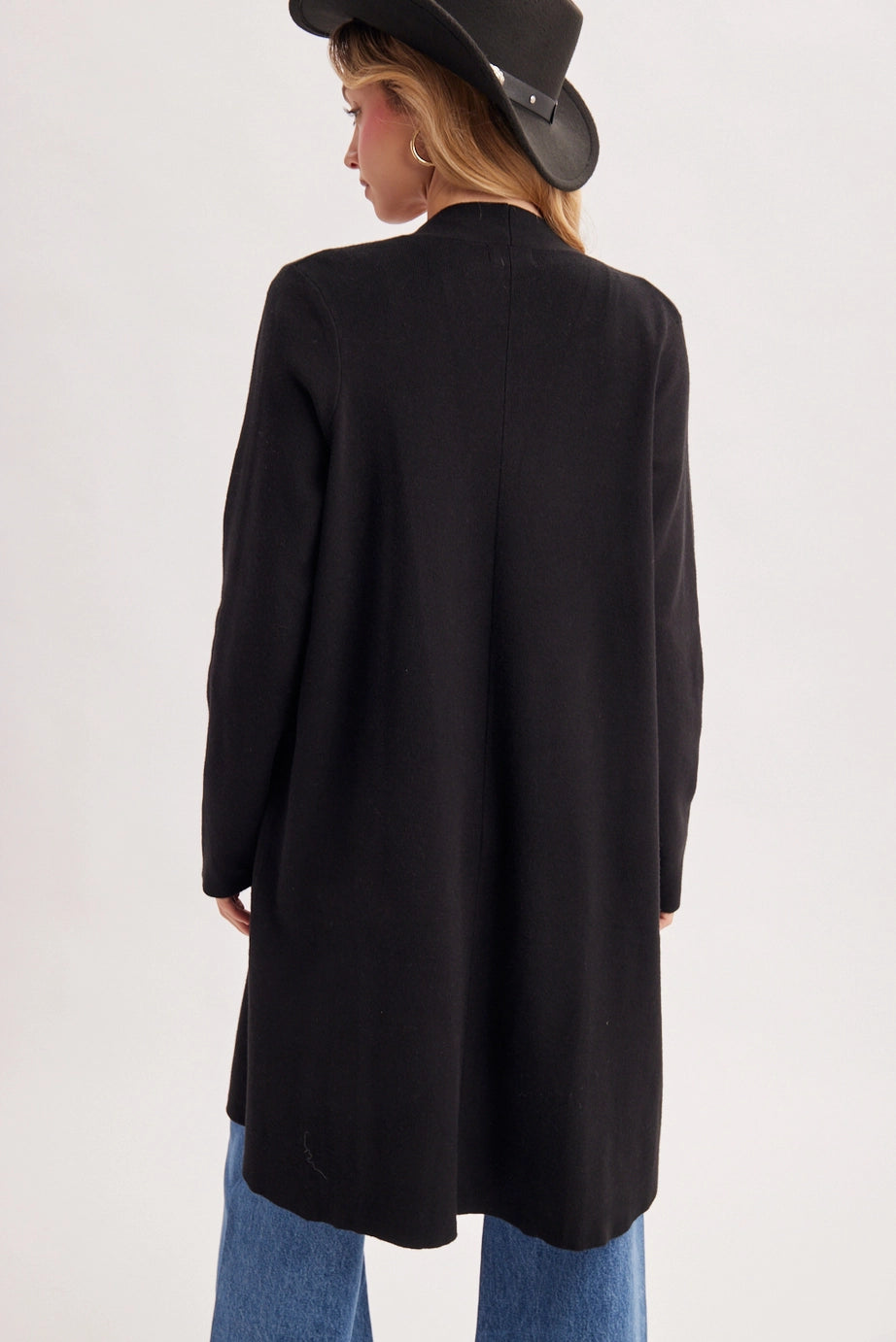 Modern Open Front Longline Knit Cardigan