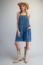 Button Down Front Pocket Romper