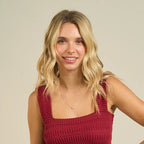 Smocked Square Neck Tank Top