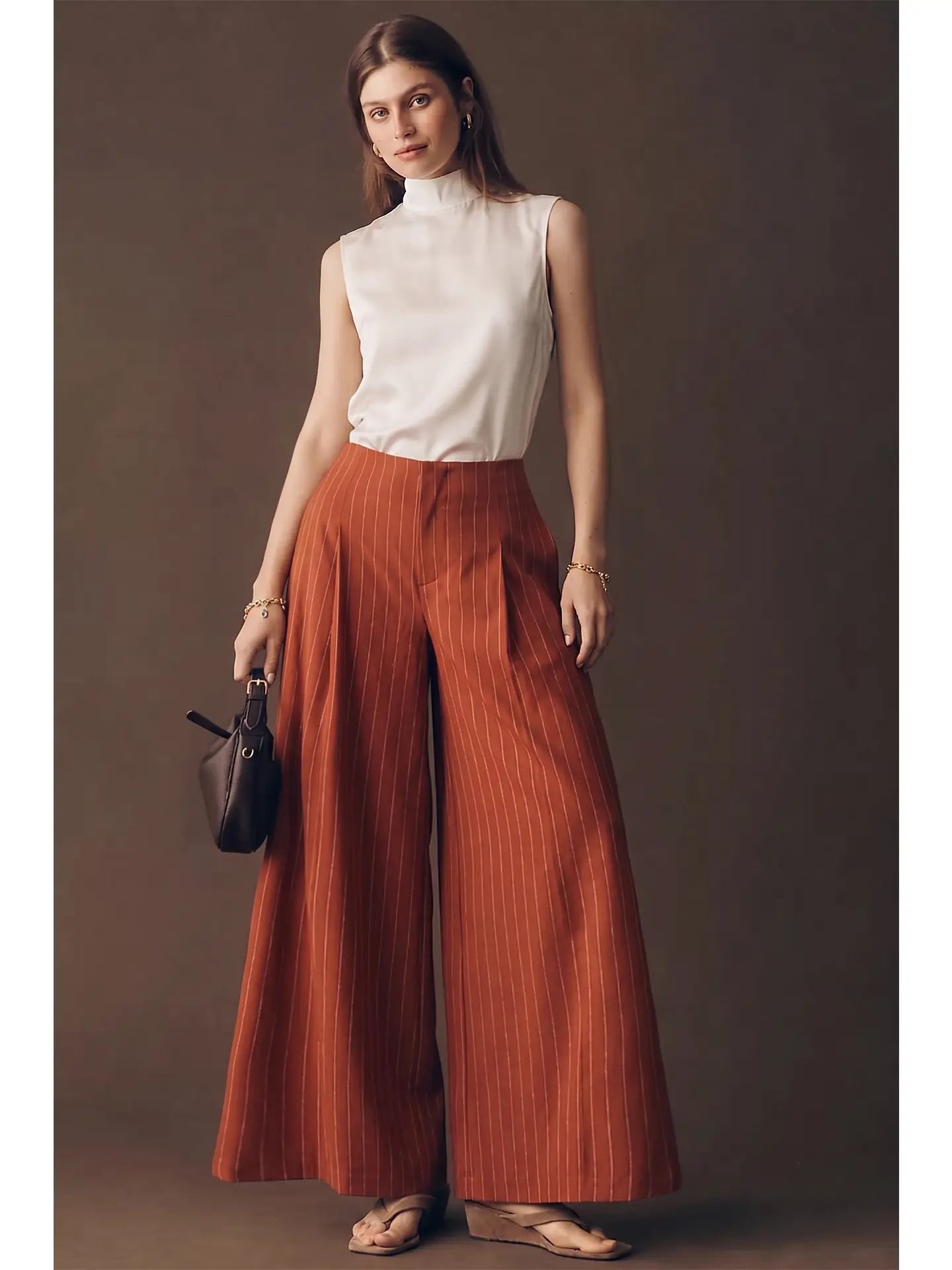 A-Line Palazzo Wide Leg Stripe Pants