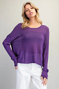 Drop Shoulder Dolman Sleeve Knit Top