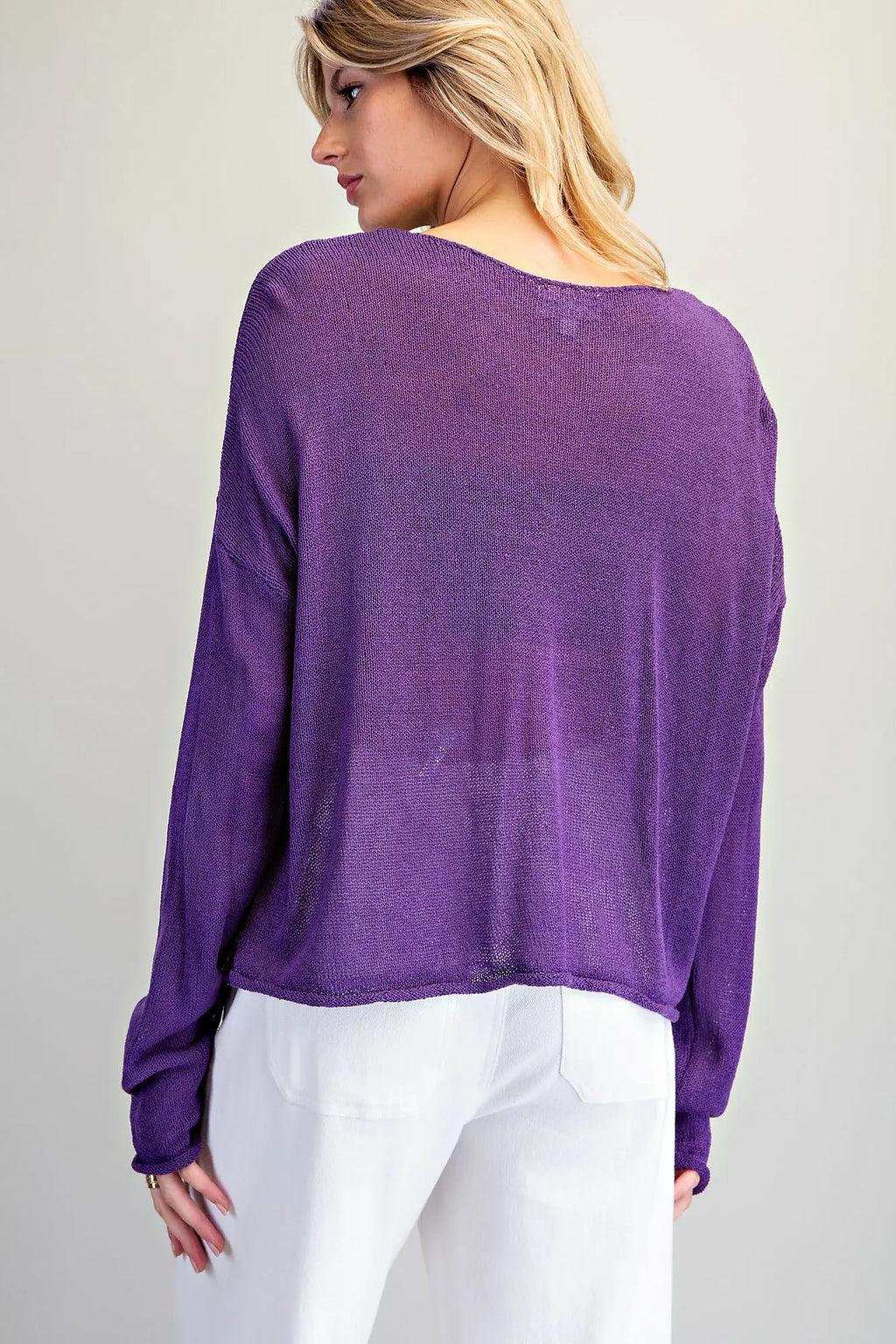 Drop Shoulder Dolman Sleeve Knit Top