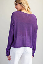 Drop Shoulder Dolman Sleeve Knit Top