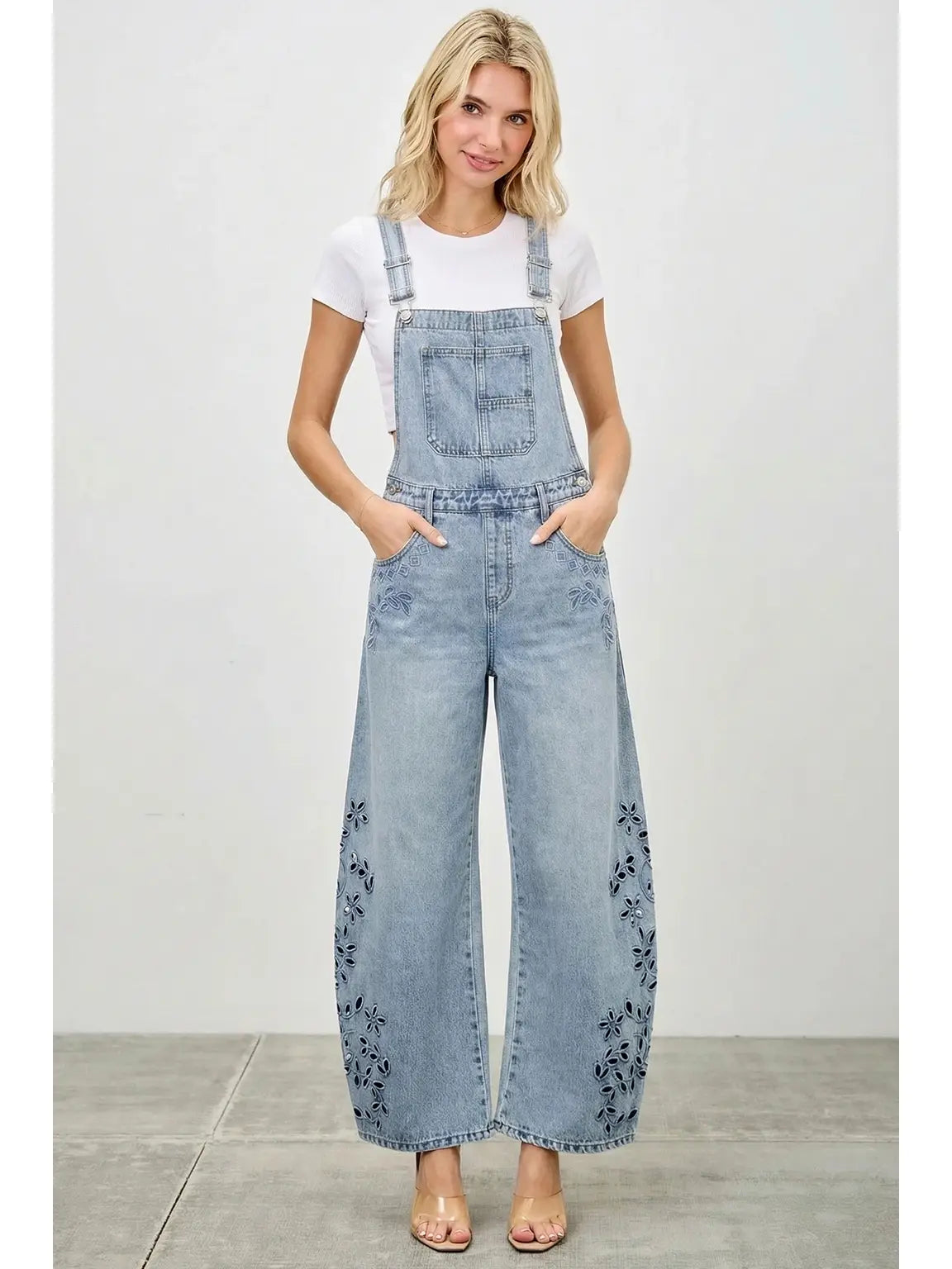 HIGH Rise Overalls Embroidery