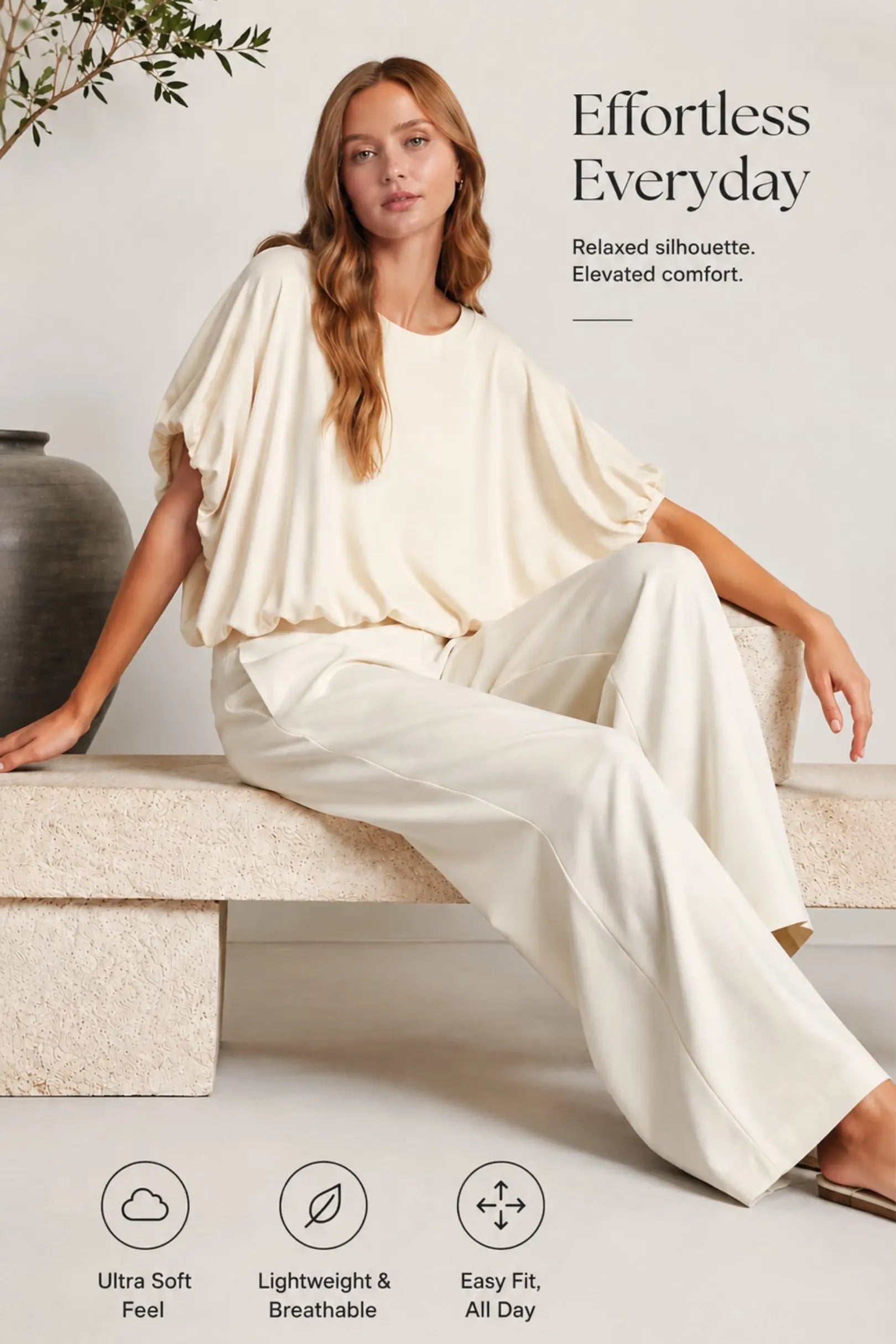 Double Lined Bubble Sleeve & Hem Top