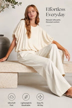 Double Lined Bubble Sleeve & Hem Top