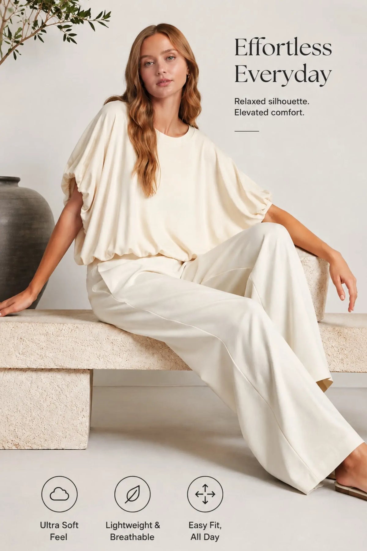 Double Lined Bubble Sleeve & Hem Top