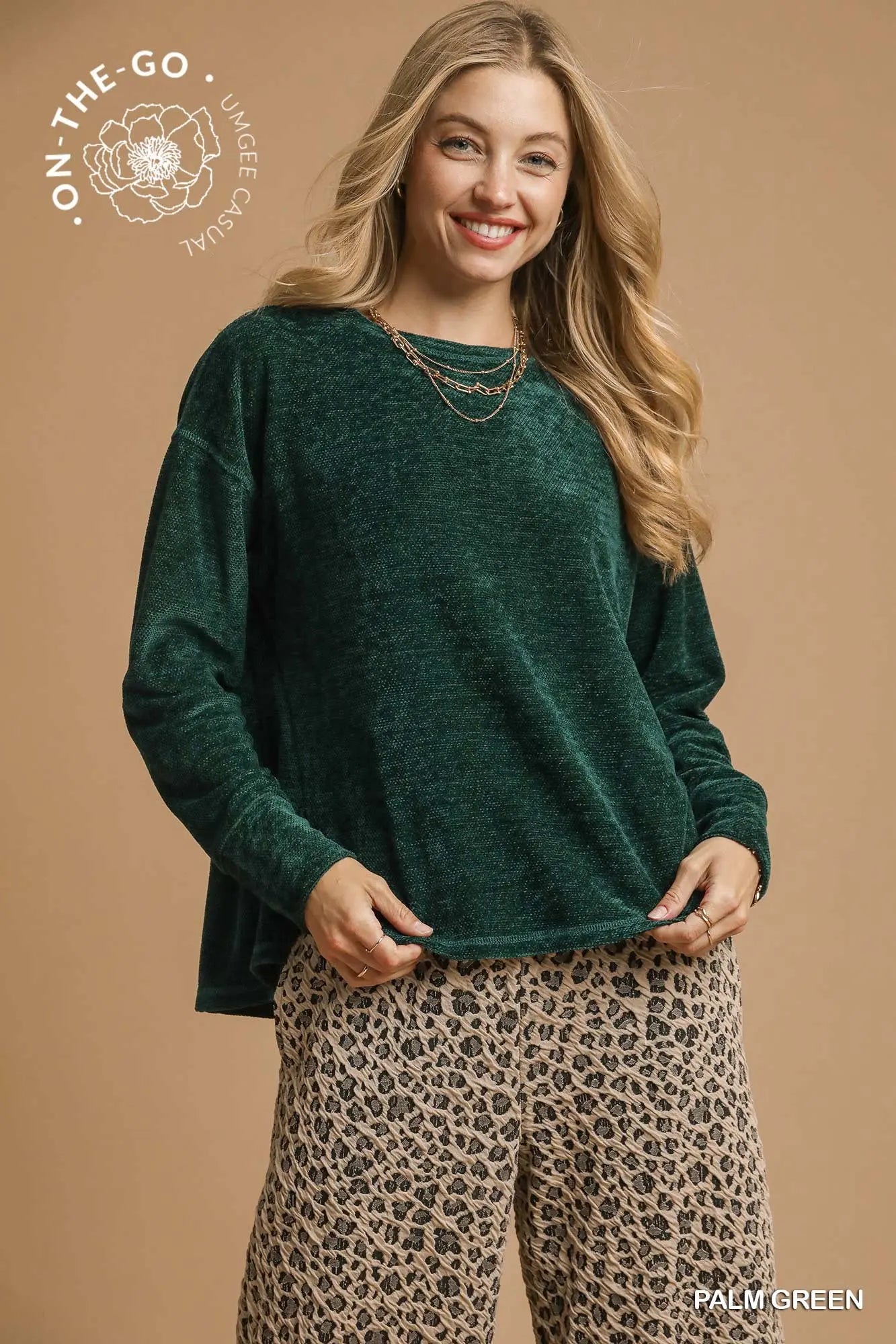 Textured Knit Long Sleeve Top