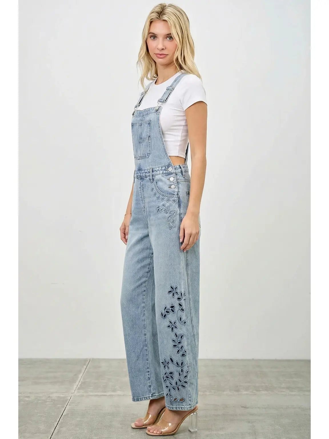 HIGH Rise Overalls Embroidery