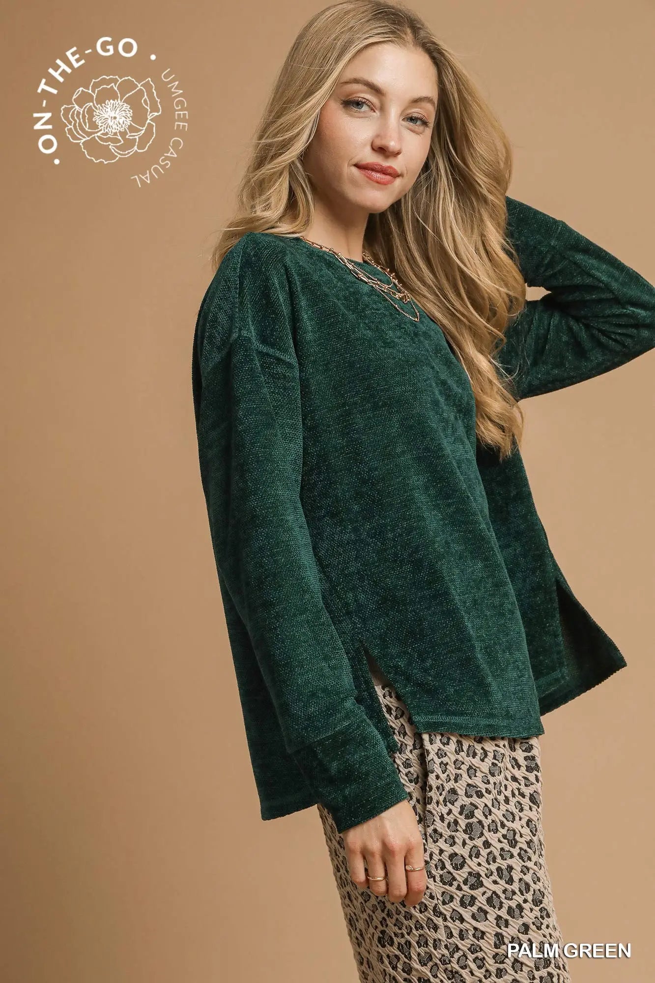Textured Knit Long Sleeve Top