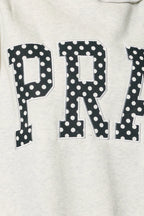 Embroidered "Pray" Mock Neck Sweatshirt