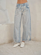 Curve Sideseam Two Way Detail Vintage Washed Jeans