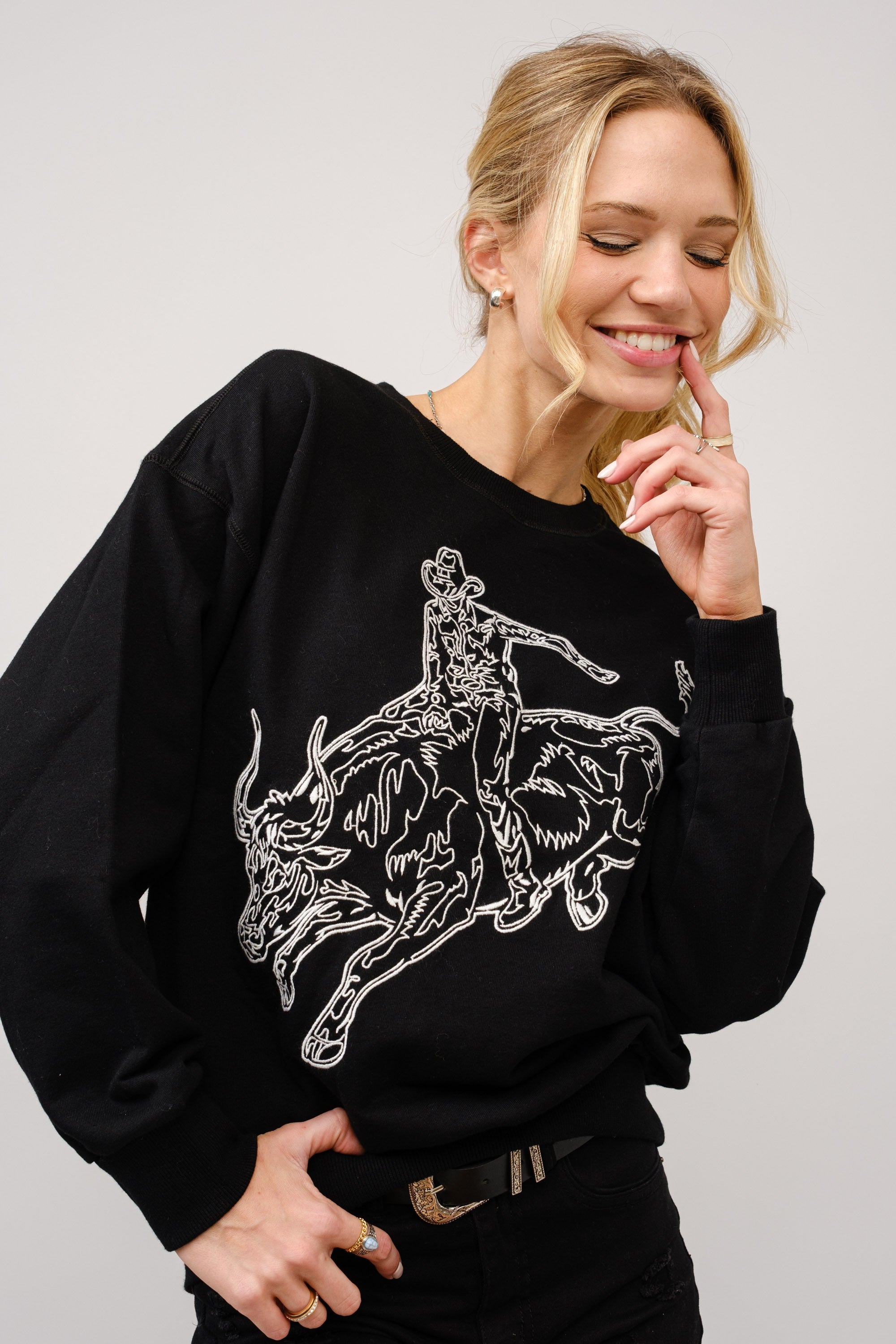 Embroidered Bull Riding