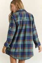 Long Sleeves Button Down Plaid Shirt