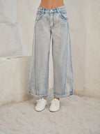 Curve Sideseam Two Way Detail Vintage Washed Jeans