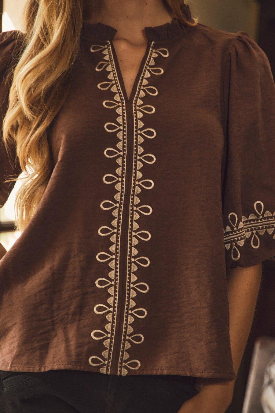 V-Neck Peplum Top