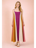 Color Block Sleeveless Midi Dress
