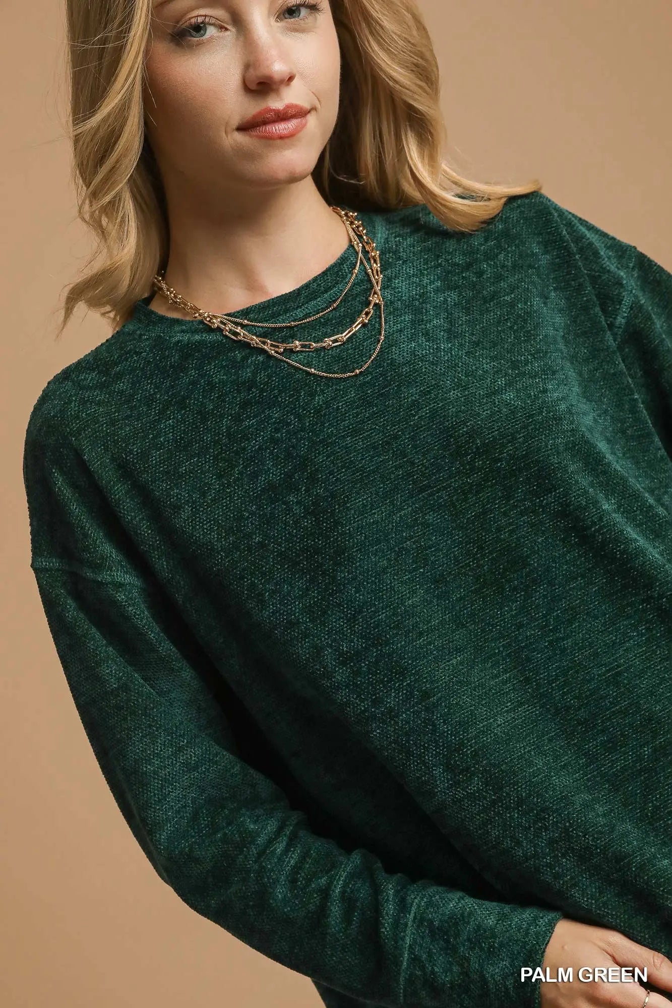 Textured Knit Long Sleeve Top