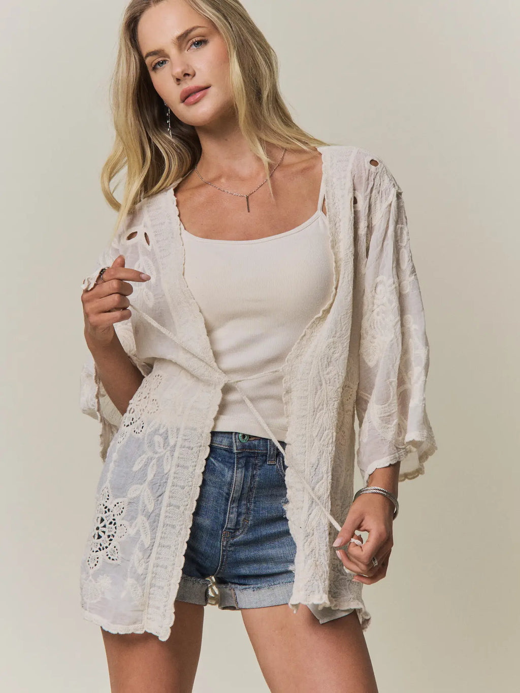 Boho Embroidery Kimono Cardigan