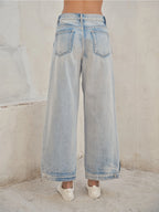 Curve Sideseam Two Way Detail Vintage Washed Jeans