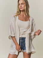 Boho Embroidery Kimono Cardigan
