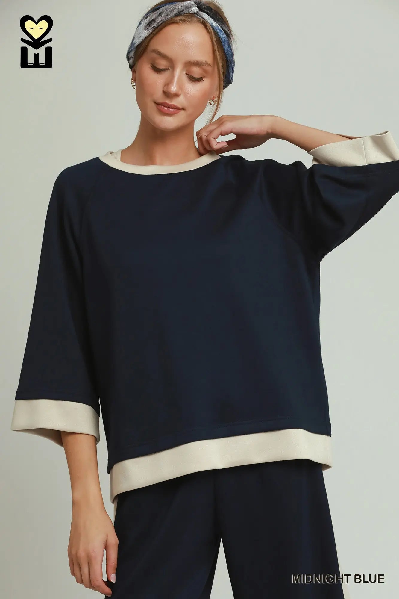 Colorblock Crewneck Raglan Sleeve Top
