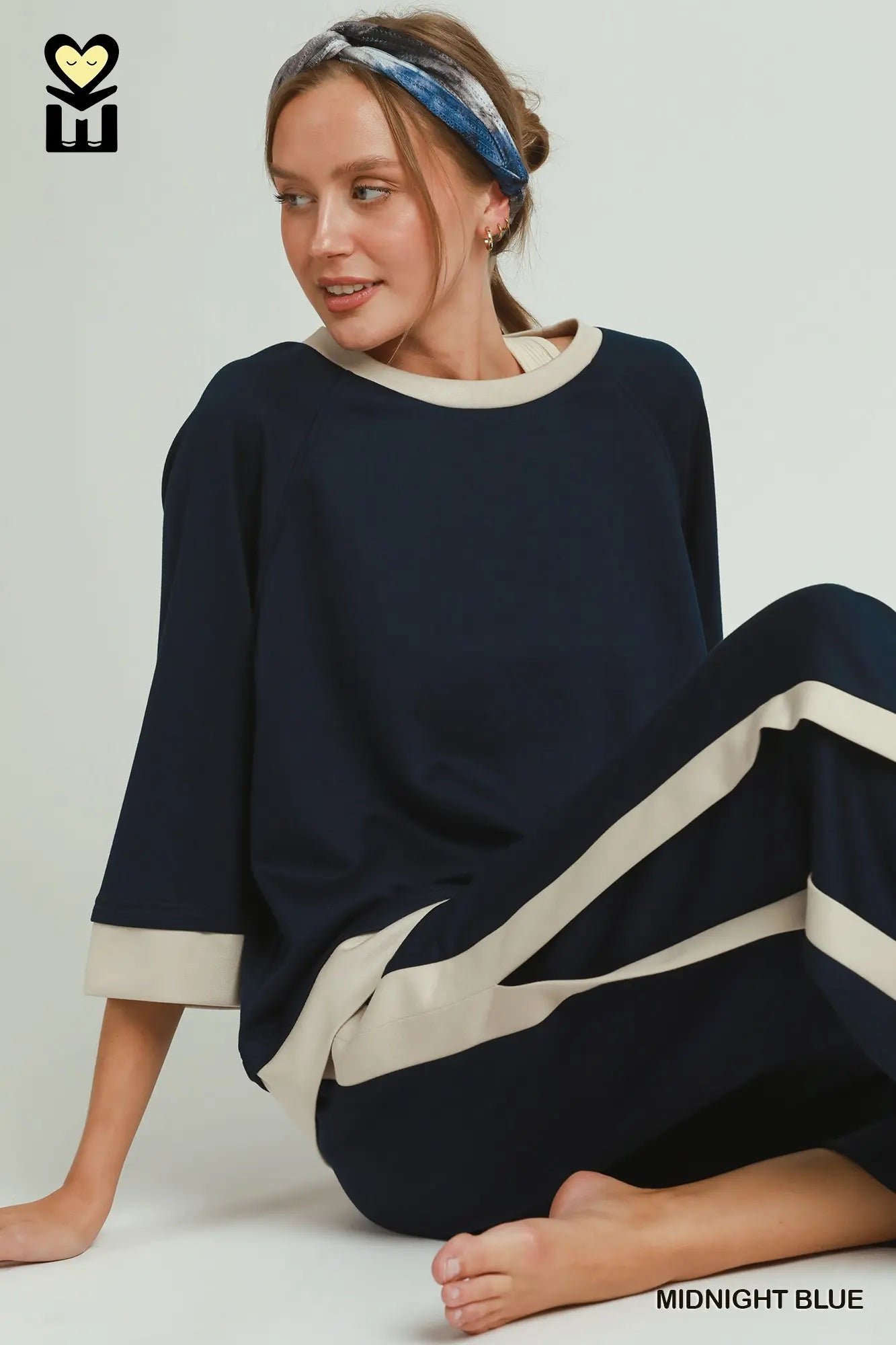 Colorblock Crewneck Raglan Sleeve Top