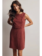 Stretch Suede Sleeveless Mini Dress