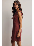 Stretch Suede Sleeveless Mini Dress