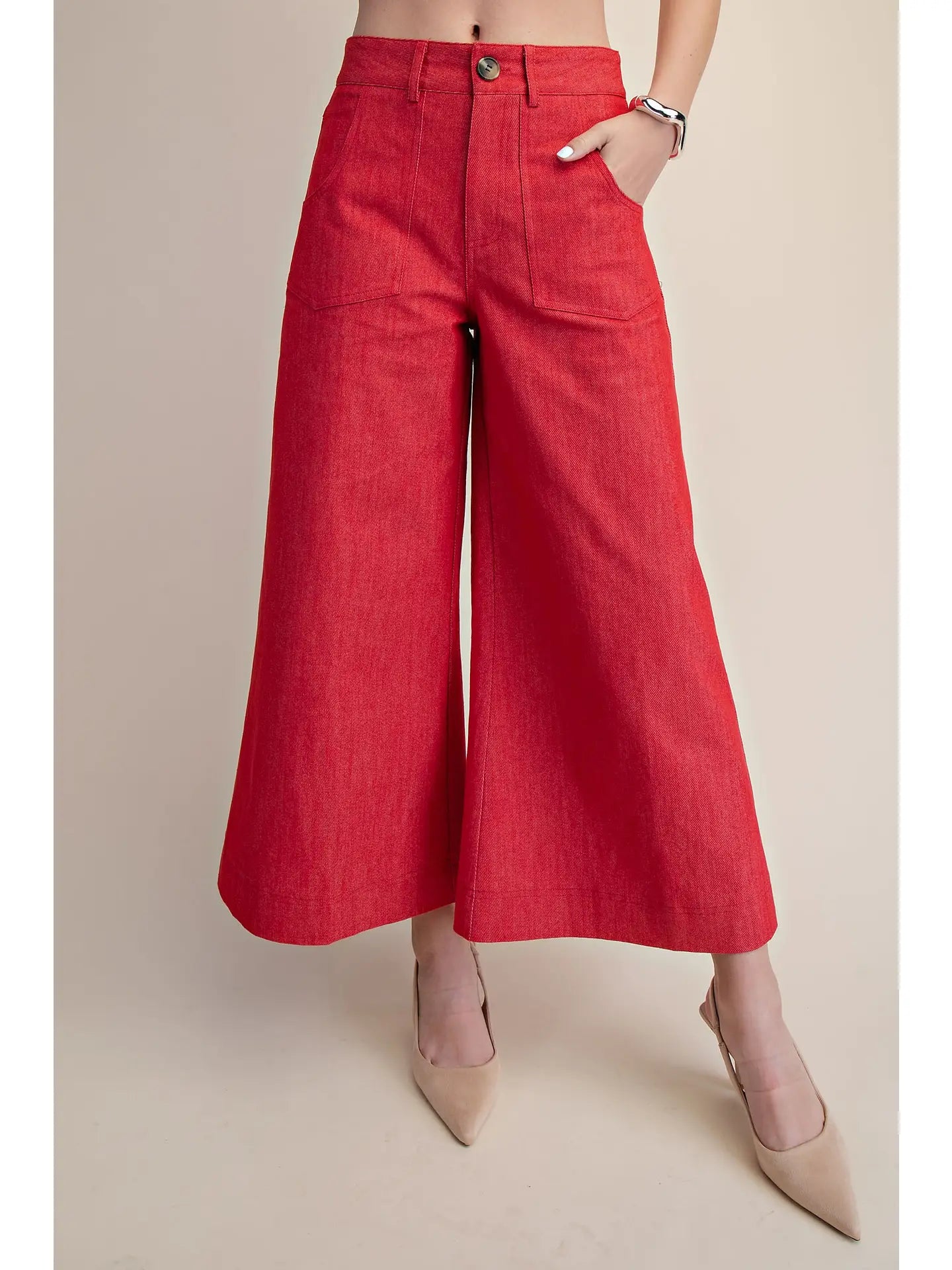 Crop High-Rise Wide-Leg Pants