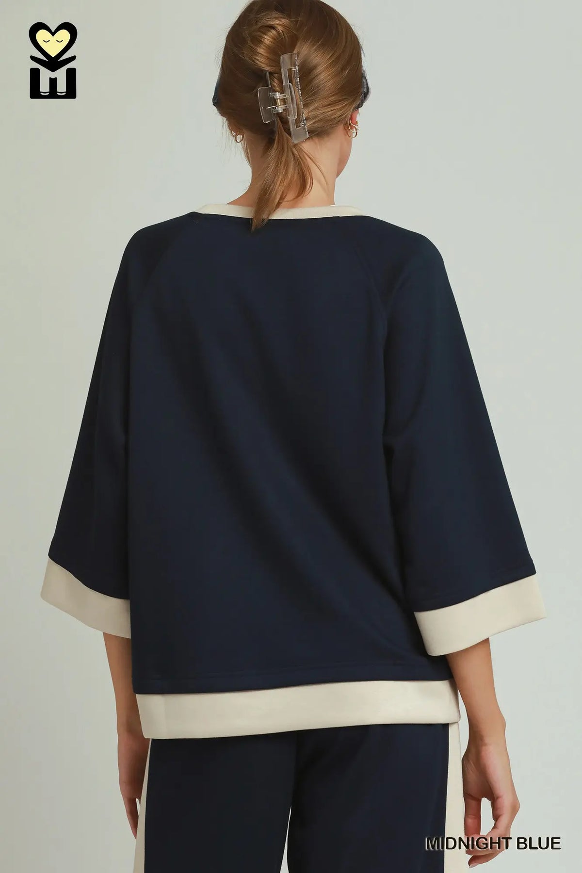 Colorblock Crewneck Raglan Sleeve Top