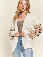 Multi Color Sleeve Crochet Cardigan