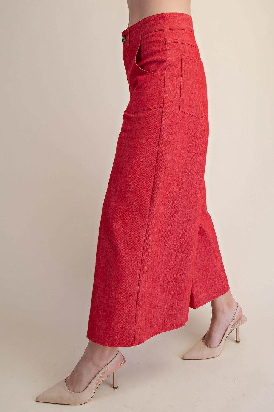 Crop High-Rise Wide-Leg Pants