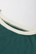 Color Contrast Loose Pullover and Skort Set