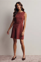 Stretch Suede Sleeveless Mini Dress