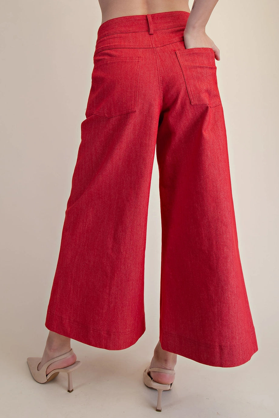 Crop High-Rise Wide-Leg Pants