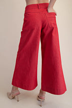 Crop High-Rise Wide-Leg Pants