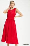 Smocked Waist Tiered Midi Dress