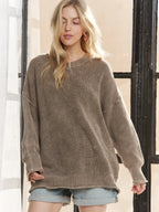 Ribbed Texture Oversized Sweater