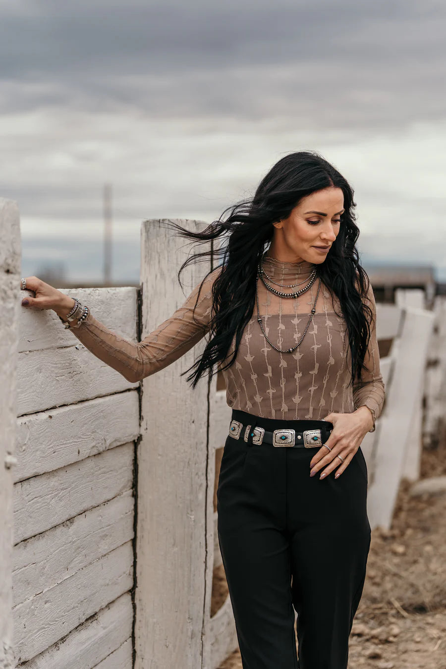 Lariat Lace Mesh Top